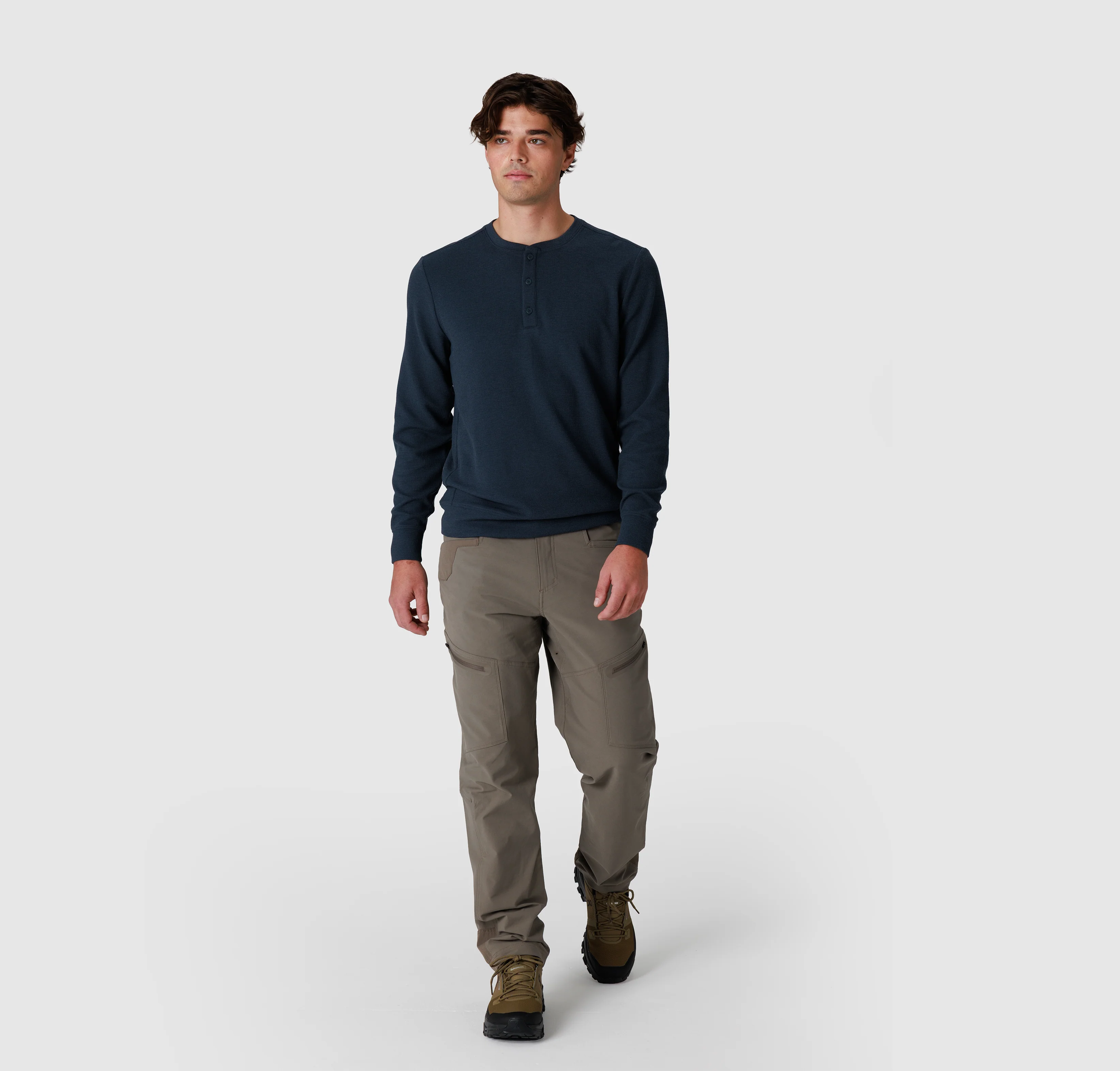 Men's Eclipse Waffle Long Sleeve Henley - Image 10
