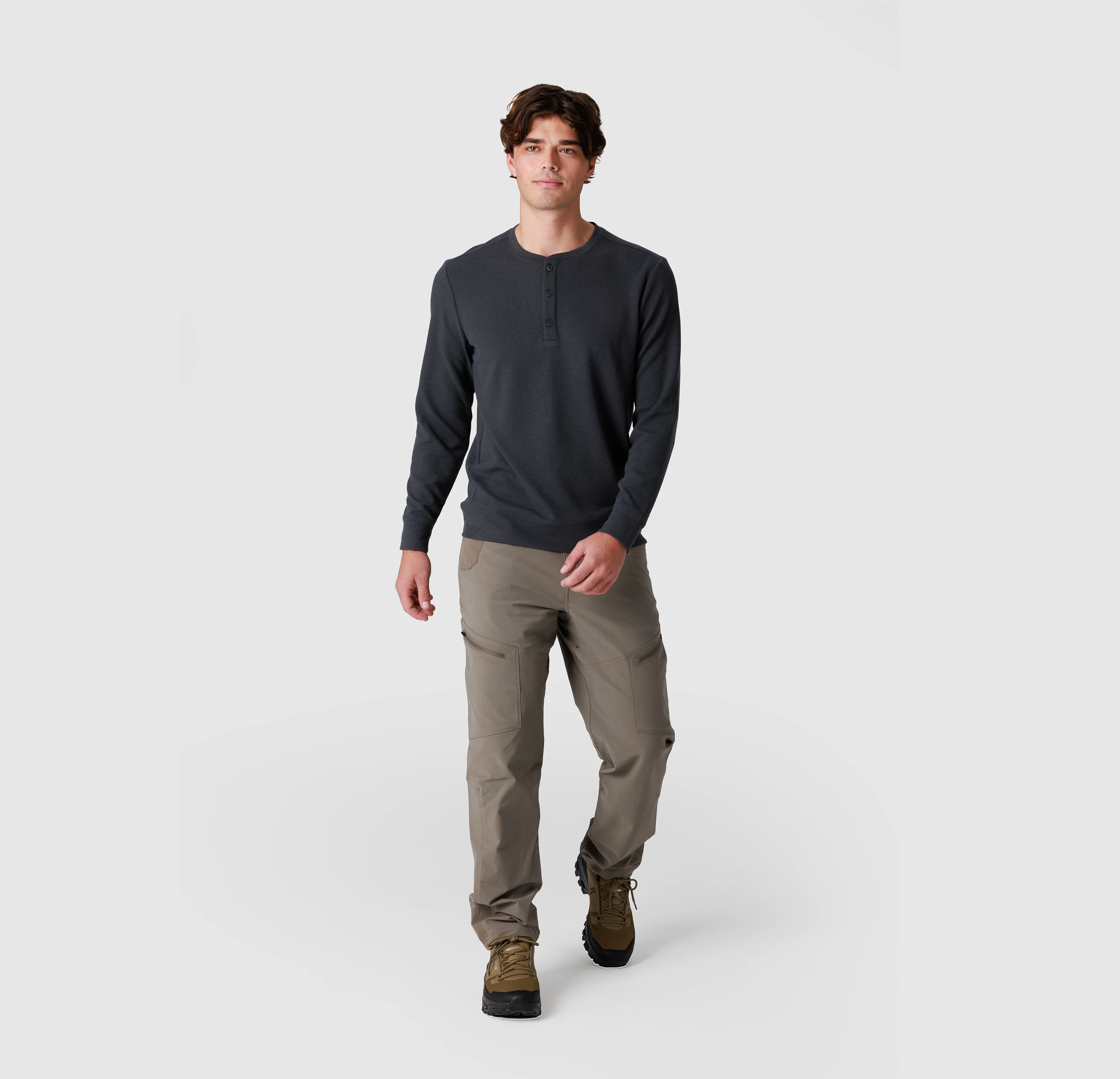 Men's Eclipse Waffle Long Sleeve Henley - Image 15
